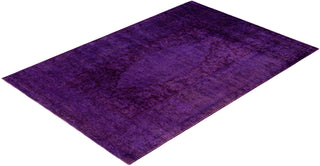 Contemporary Overdyed Wool Hand Knotted Purple Area Rug 6' 1" x 9' 1"
