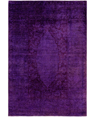Contemporary Overdyed Wool Hand Knotted Purple Area Rug 6' 1" x 9' 1"
