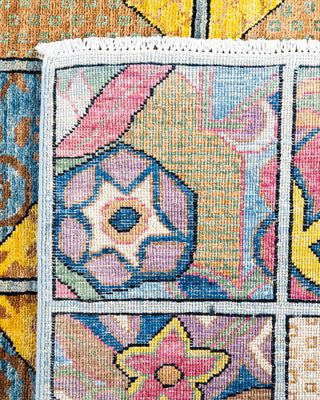 Contemporary Hand-Knotted Eclectic Floral Multi Area Rug 6' 4" x 8' 7"