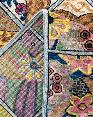 Contemporary Hand-Knotted Eclectic Floral Multi Area Rug 6' 4" x 8' 7"