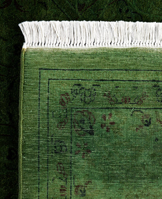 Contemporary Overdyed Wool Hand Knotted Green Area Rug 6' 2" x 9' 1"