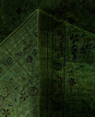 Contemporary Overdyed Wool Hand Knotted Green Area Rug 6' 2" x 9' 1"