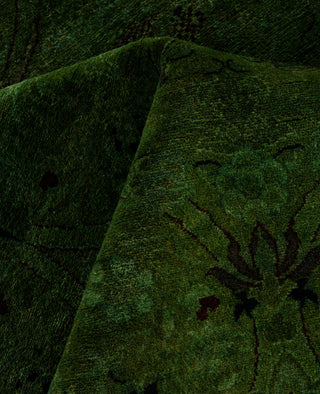 Contemporary Overdyed Wool Hand Knotted Green Area Rug 6' 2" x 9' 1"