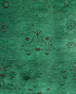 Overdyed One-of-a-Kind Wool Green Area Rug 6' 3" x 8' 9"