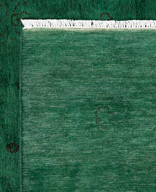 Overdyed One-of-a-Kind Wool Green Area Rug 6' 3" x 8' 9"