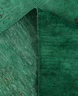 Overdyed One-of-a-Kind Wool Green Area Rug 6' 3" x 8' 9"