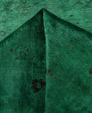 Overdyed One-of-a-Kind Wool Green Area Rug 6' 3" x 8' 9"