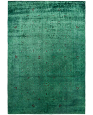Overdyed One-of-a-Kind Wool Green Area Rug 6' 3" x 8' 9"