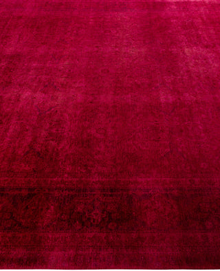 Contemporary Overdyed Wool Hand Knotted Pink Area Rug 9' 2" x 11' 10"