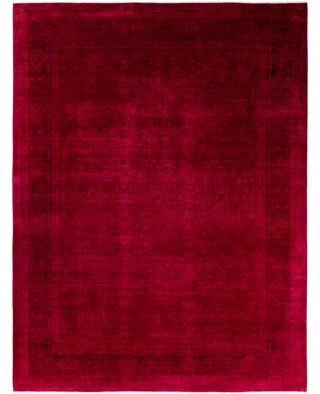 Contemporary Overdyed Wool Hand Knotted Pink Area Rug 9' 2" x 11' 10"