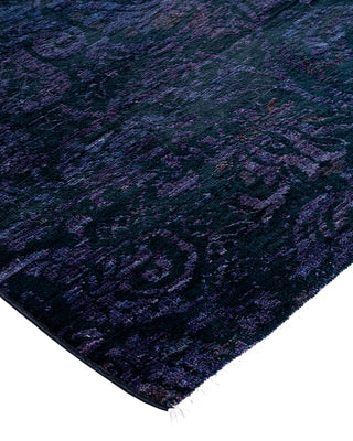 Contemporary Overyed Wool Hand Knotted Purple Area Rug 6' 2" x 8' 10"