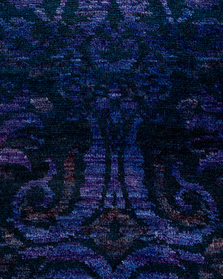 Contemporary Hand-Knotted Overdyed Purple Area Rug 6' 2" x 8' 10"