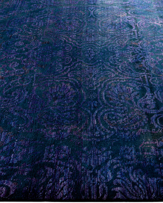 Contemporary Overyed Wool Hand Knotted Purple Area Rug 6' 2" x 8' 10"