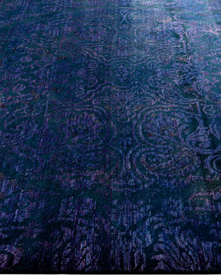 Contemporary Hand-Knotted Overdyed Purple Area Rug 6' 2" x 8' 10"