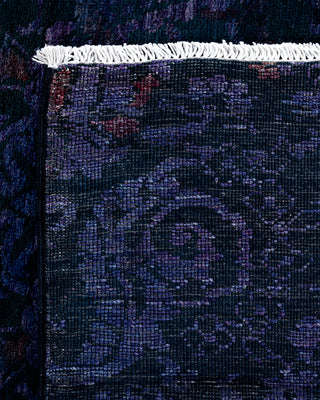 Contemporary Hand-Knotted Overdyed Purple Area Rug 6' 2" x 8' 10"