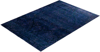 Contemporary Overyed Wool Hand Knotted Purple Area Rug 6' 2" x 8' 10"