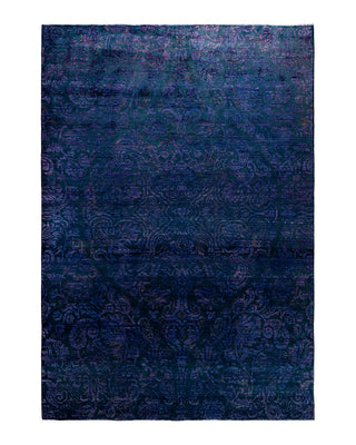 Contemporary Overyed Wool Hand Knotted Purple Area Rug 6' 2" x 8' 10"