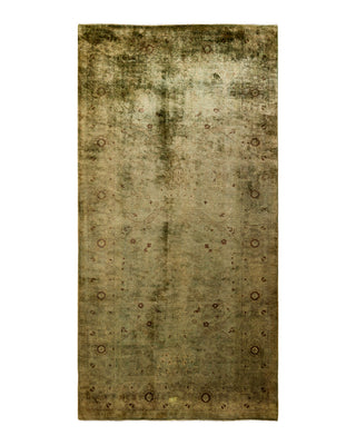 Contemporary Fine Vibrance Green Wool Area Rug 5' 0" x 10' 1"