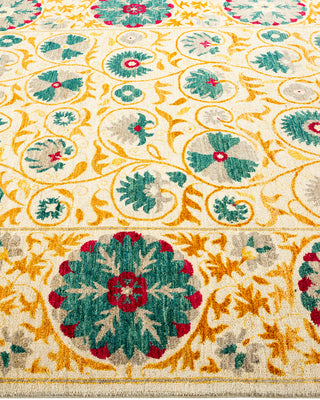 Modern - Contemporary Hand Knotted Ivory Area Rug 6' 4" x 9' 2"