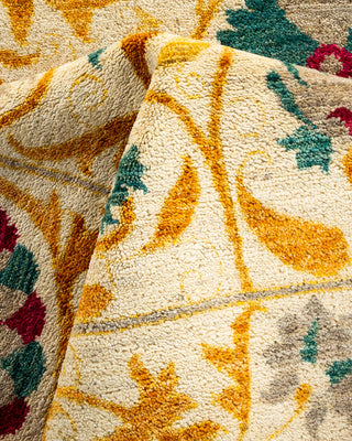 Modern - Contemporary Hand Knotted Ivory Area Rug 6' 4" x 9' 2"