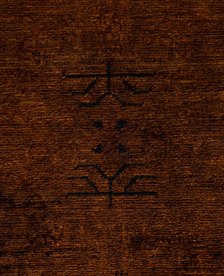 Contemporary Overdyed Wool Hand Knotted Brown Runner 3' 0" x 11' 5"
