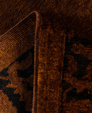 Contemporary Overdyed Wool Hand Knotted Brown Runner 3' 0" x 11' 5"