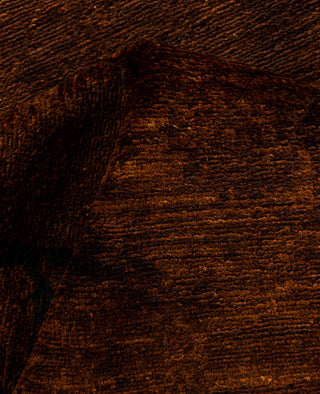Contemporary Overdyed Wool Hand Knotted Brown Runner 3' 0" x 11' 5"