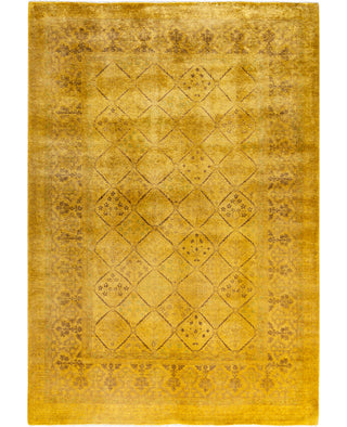 Overdyed One-of-a-Kind Wool Yellow Area Rug 6' 0" x 8' 8"