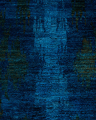 Modern Overdyed Hand Knotted Wool Blue Area Rug 9' 0" x 12' 1"