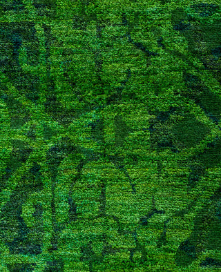 Overdyed Hand-Knotted Wool Modern-Contemporary Green Area Rug 9' 2" x 12' 3"