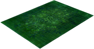 Overdyed Hand-Knotted Wool Modern-Contemporary Green Area Rug 9' 2" x 12' 3"