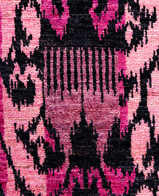 Overdyed Hand-Knotted Wool Modern-Contemporary Pink Area Rug 4' 1" x 6' 3"