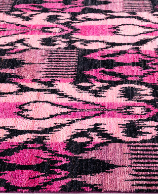 Overdyed Hand-Knotted Wool Modern-Contemporary Pink Area Rug 4' 1" x 6' 3"