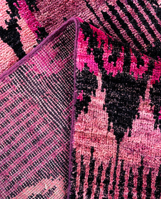 Overdyed Hand-Knotted Wool Modern-Contemporary Pink Area Rug 4' 1" x 6' 3"