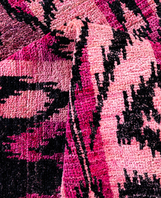 Overdyed Hand-Knotted Wool Modern-Contemporary Pink Area Rug 4' 1" x 6' 3"