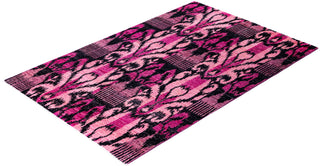 Overdyed Hand-Knotted Wool Modern-Contemporary Pink Area Rug 4' 1" x 6' 3"