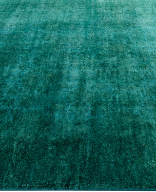 Overdyed One-of-a-Kind Wool Green Area Rug 8' 0" x 9' 9"