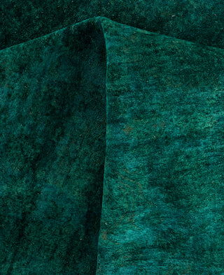 Overdyed One-of-a-Kind Wool Green Area Rug 8' 0" x 9' 9"