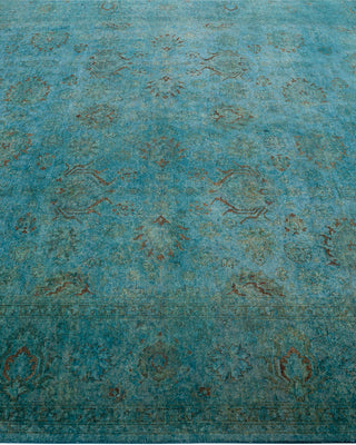 Overdyed Hand-Knotted Blue Area Rug 7' 10" x 10' 2"