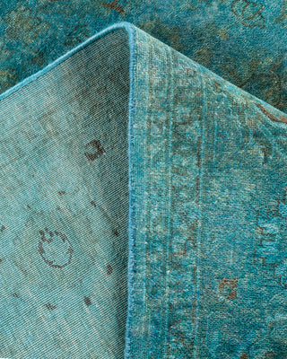 Overdyed Hand-Knotted Blue Area Rug 7' 10" x 10' 2"