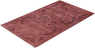 Contemporary Hand-Knotted Overdyed Pink Area Rug 3' 1" x 5' 0"