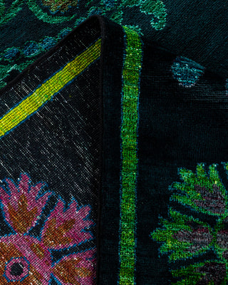 Contemporary Fine Vibrance Black Wool Area Rug - 9' 1" x 10' 10"