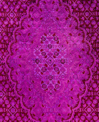 Overdyed Hand-Knotted Wool Modern-Contemporary Purple Area Rug 4' 7" x 7' 1"