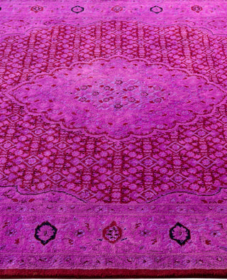 Overdyed Hand-Knotted Wool Modern-Contemporary Purple Area Rug 4' 7" x 7' 1"