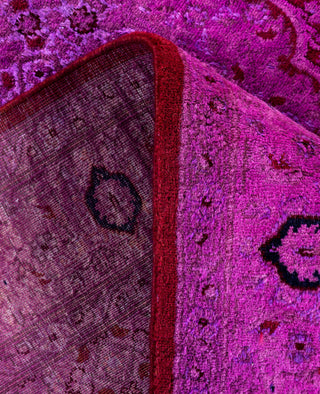 Overdyed Hand-Knotted Wool Modern-Contemporary Purple Area Rug 4' 7" x 7' 1"