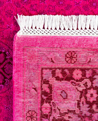 Contemporary Overdyed Wool Hand Knotted Pink Area Rug 4' 7" x 7' 4"