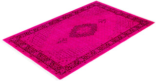 Contemporary Overdyed Wool Hand Knotted Pink Area Rug 4' 7" x 7' 4"