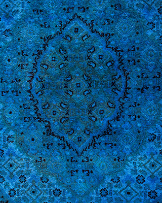 Contemporary Hand-Knotted Overdyed Blue Area Rug 6' 2" x 8' 10"