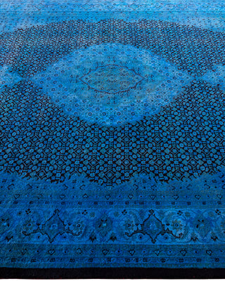 Contemporary Hand-Knotted Overdyed Blue Area Rug 6' 2" x 8' 10"