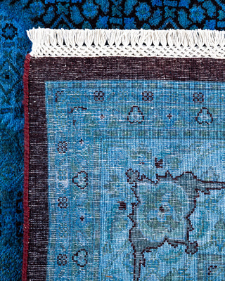 Contemporary Hand-Knotted Overdyed Blue Area Rug 6' 2" x 8' 10"